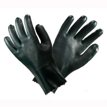 Guantes de seguridad de mano de PVC verde